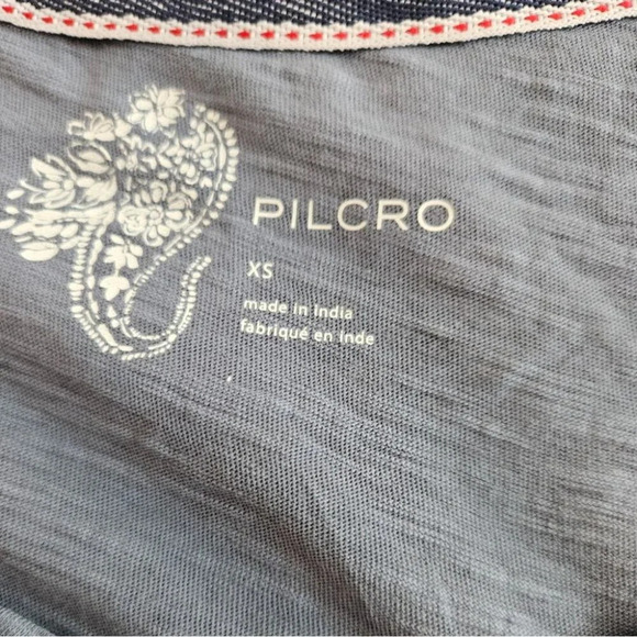 Anthropologie Pilcro Blue Plaid Rolled Sleeve Extended Tail Oversized Shirt - Picture 6 of 6